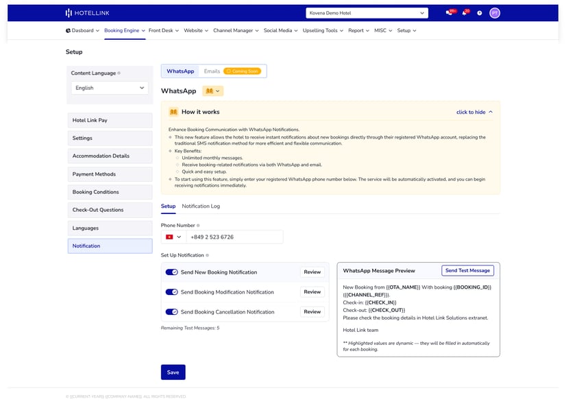 Booking Notification (Expand HIW)