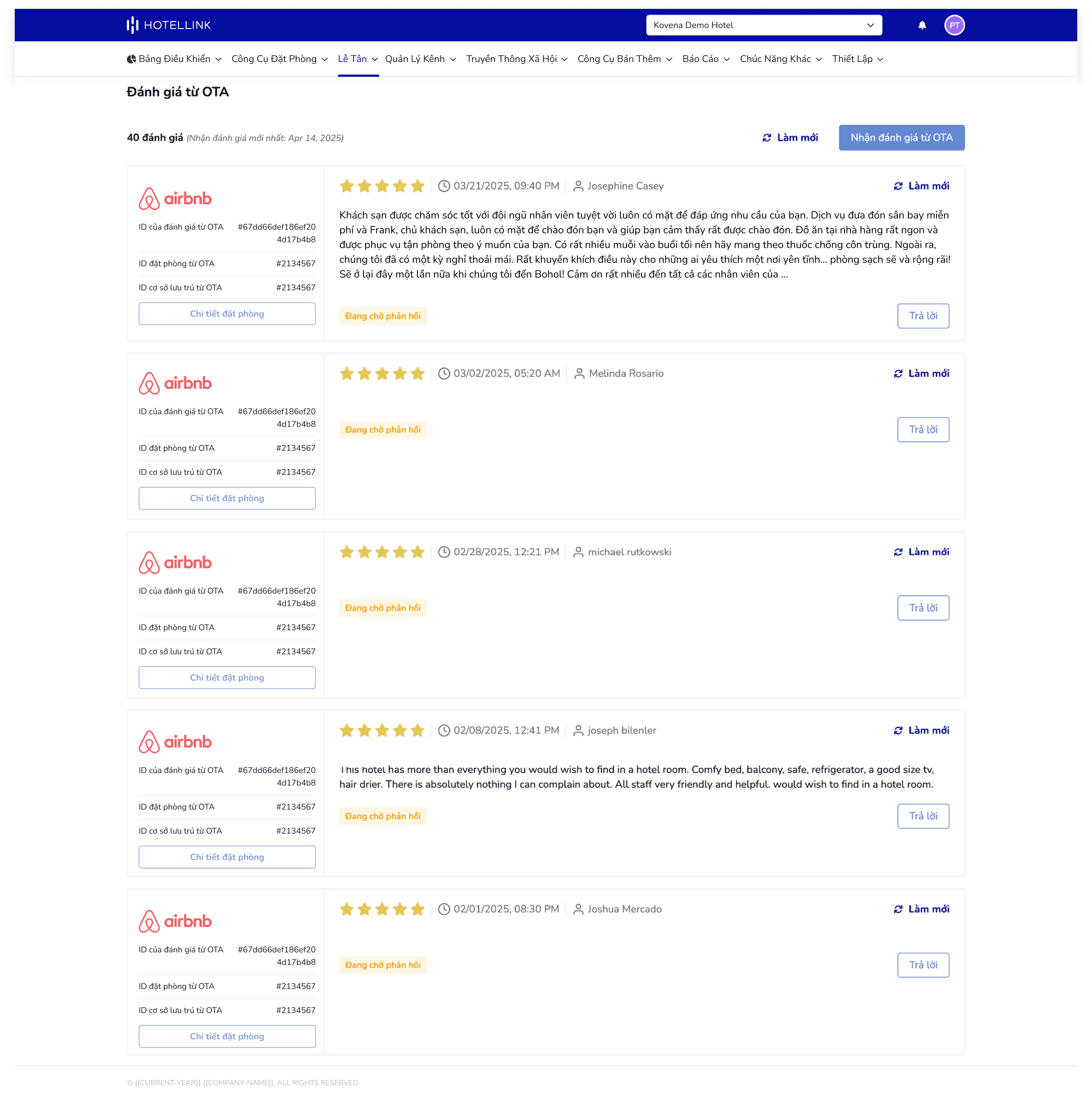 OTA Review - Airbnb Reviews EN Vietnamese