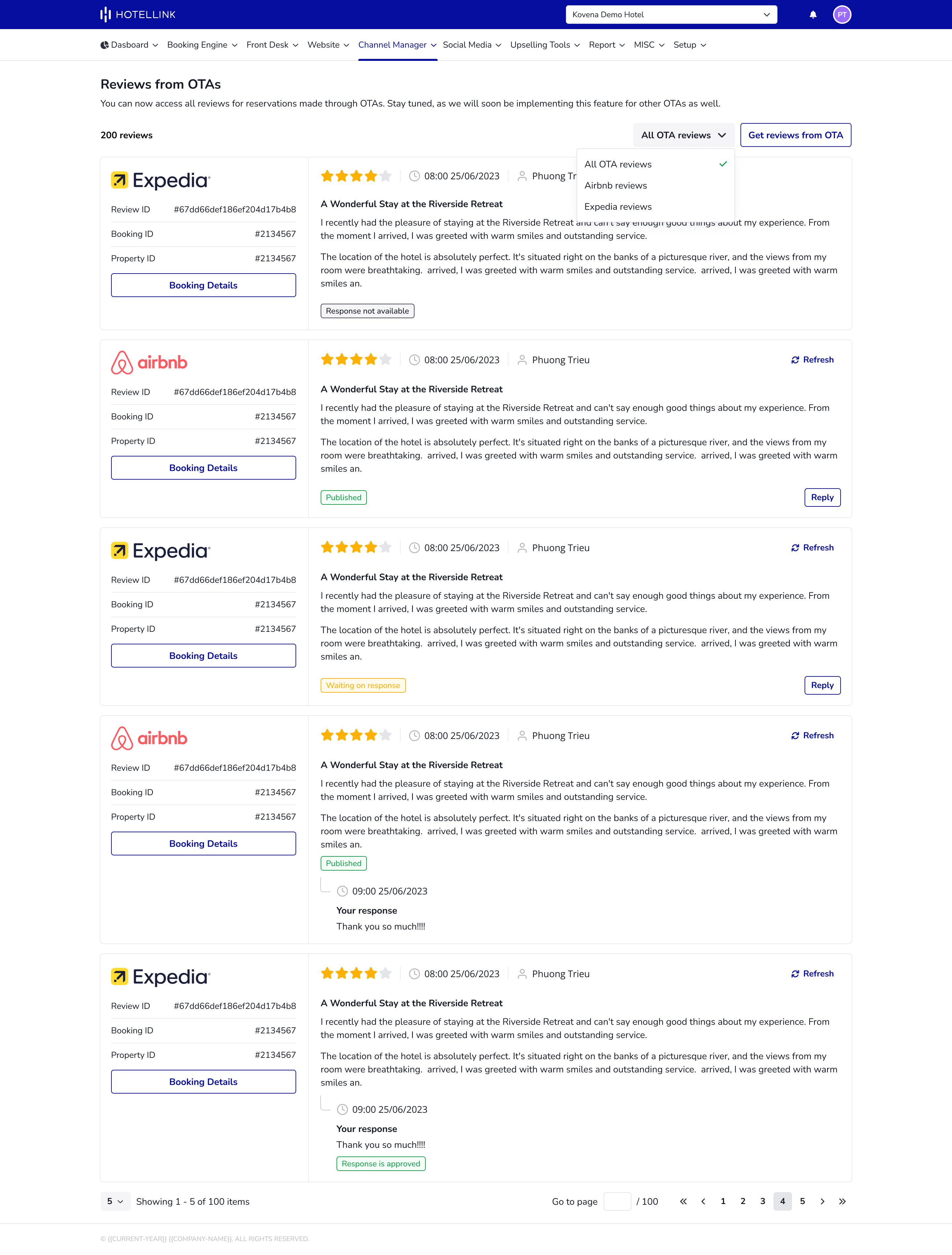 all OTA reviews