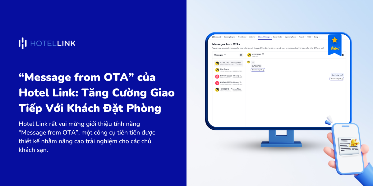 “Message from OTA” của Hotel Link: Tăng cường giao tiếp với khách lưu trú