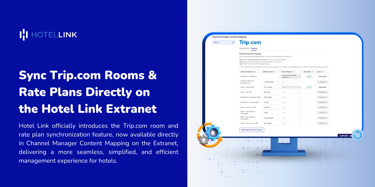 Sync Trip.com Rooms & Rate Plans Directly on the Hotel Link Extranet
