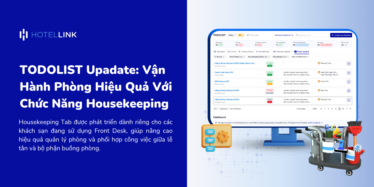 TODOLIST Update: Vận Hành Phòng Hiệu Quả Với Chức Năng Housekeeping